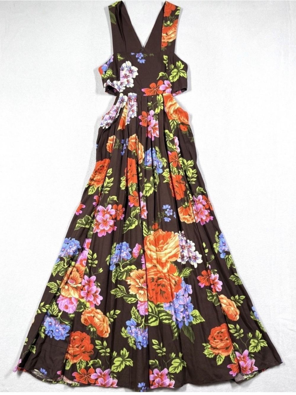 Anthropologie The Piper Bandeau Maxi Dress in Chocolate Brown Floral Size M - Picture 3 of 16